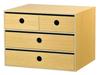 NEEDS Light Brown Desk Storage Unit with 3 Drawers and a Small Stationery Tray "konone" (KN-20LB)