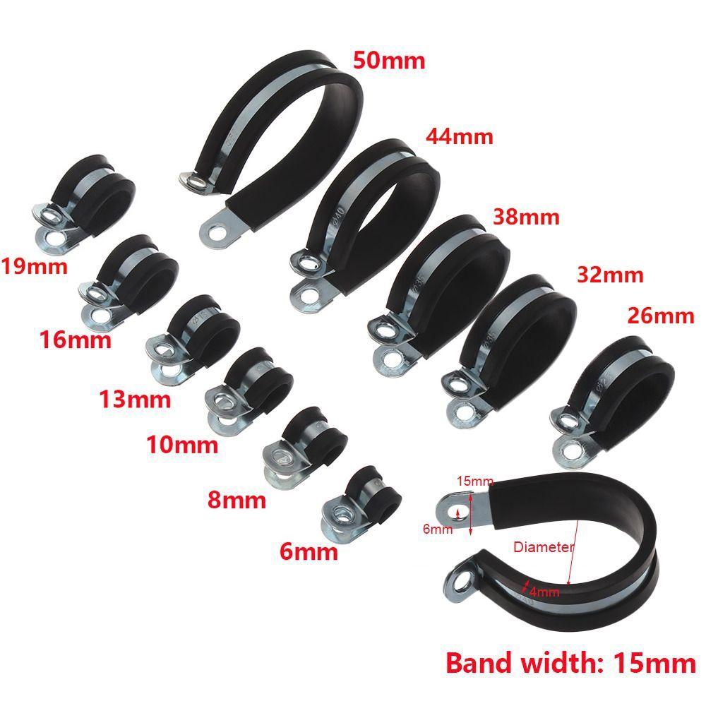 Metal Wiring Hose Clamp Useful Cable Fasteners Rubber Lined Clips  Hardware Electrical Fittings