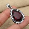 Red Garnet Gemstone 925 Sterling Silver Handmade Pear Shaped Jewelry Wedding Gift Pendant