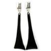 [L6955] - Silver Black 'Nora' Designer Earrings