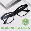4pcs Anti-blue Light Reading Glasses with Metal Hinges (prescription +1.0 To +3.0 for Men/women Presbyopia/farsightedness)
