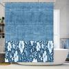 Blue Bath Mat Shower Curtain with White Floral Design for Bathroom Decor Non-Slip Rug for Bathtub Area Size: 72 X 84 Inches
