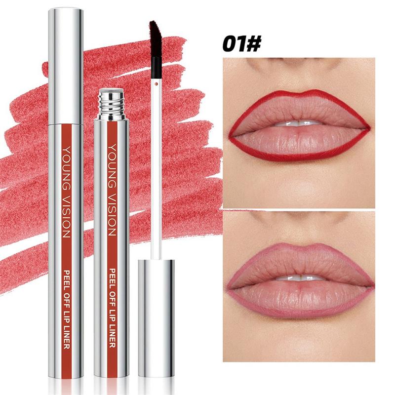 3 Colors Peel Off Lip Liner Highly Pigmented Matte Lip Liner Tattoo Long Lasting Waterproof Lipliner Pencil Non-Stick Lips Gloss