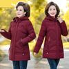 Winter Jacket Middle-aged Mother's Clothing Hooded Parkas Loose Plus Velvet Thick Winter Coat Female Warm Zipper Parka Outwear