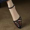 Retro Women's Sandals Rome Hollow Pointed Women's Pump 2024 Summer New Breathable Fashion Simple Women's Shoes Buckle Strap