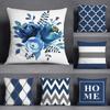 Blue Striped Plaid Pillowcase Office Living Room Home Pillowcase Car Ornaments