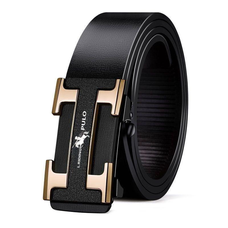 Genuine PULO Belt Men's Soft Leather Automatic Buckle Belt Youth Business Casual All-match Pants Belt