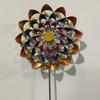 Colorful Flower Wind Spinner with Stake Weather-proof Outdoor Garden Yard Lawn Metal Rotary Windmill Ground Spike Decoration