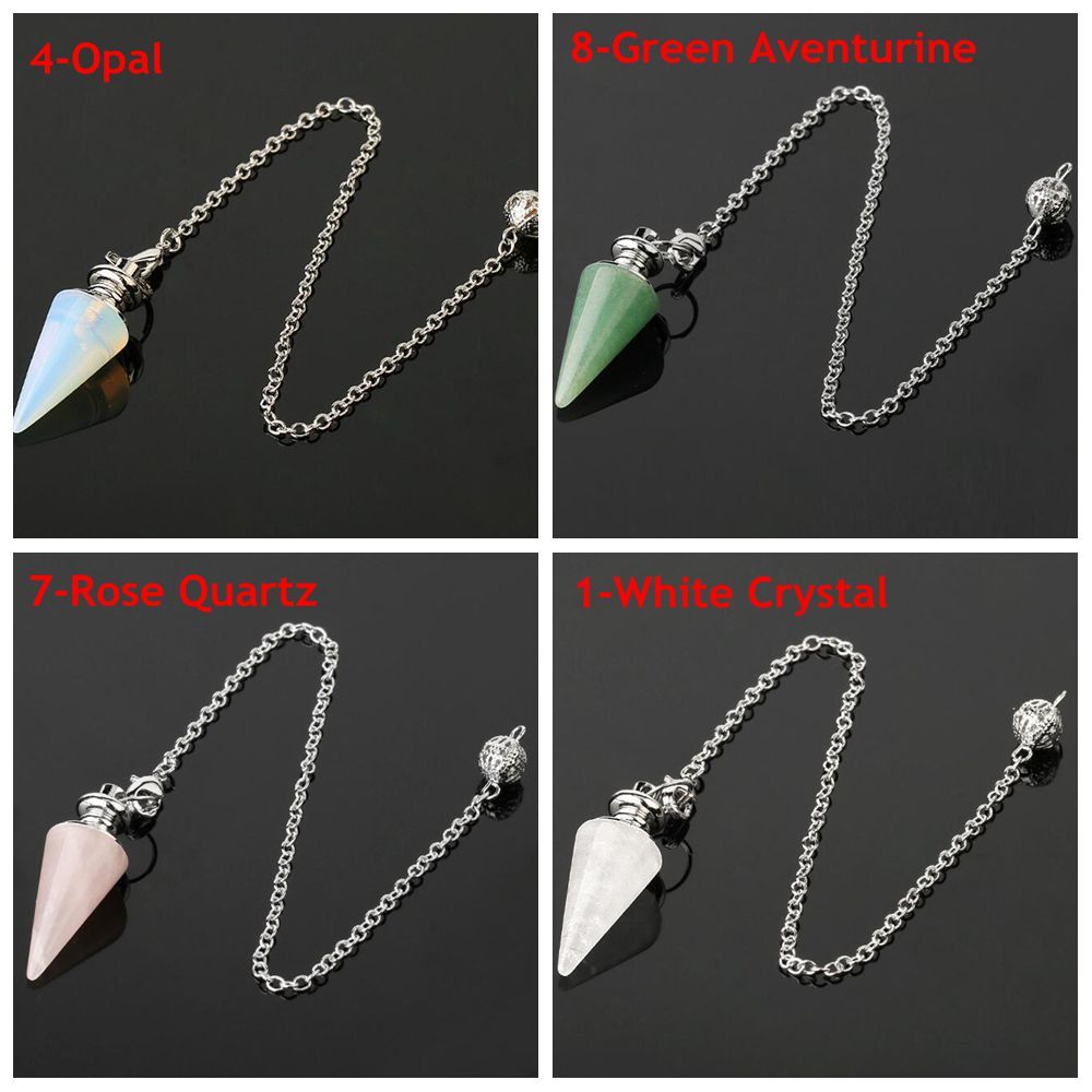 Stone Rose Quartz Gemstone Rock Conical Pendulum Amulet Reiki Pendulum Pendant Healing Crystal
