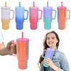 40oz Straw Double-Layer Insulated Cup with Handle Sports Water Bottle Stainless Steel Vacuum Thermal Insulated Mug for Women Men