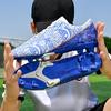 35-45 Men's Low-top Football Shoes Outdoor Long-nailed Blue &White Porcelain Sports Football Boots Large Size Youth Sports Children's Football Boot