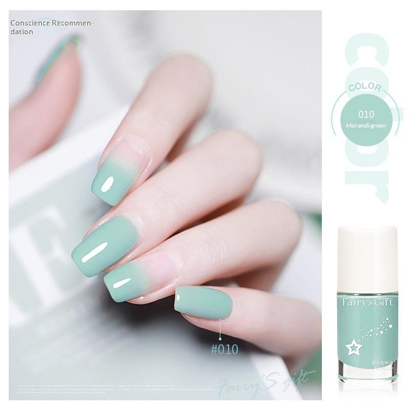 No-bake, Non-peelable, Long-lasting, Quick-drying, Waterproof, Colorfast, Oil-proof, and Waterproof Nail Polish.