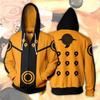 High Quality Anime Naruto Rei Akatsuki Printed Zipper Pullovers Hooded Hoodies Anime Pullovers Anime Cosplay Plus Size