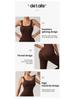 Seamless Ribbed Fitness Jumpsuit with Chest Pad