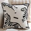 Decorative Throw Pillow Cover Case Embroidery Zebra Washable Soft Modern Pillowcase for Couch