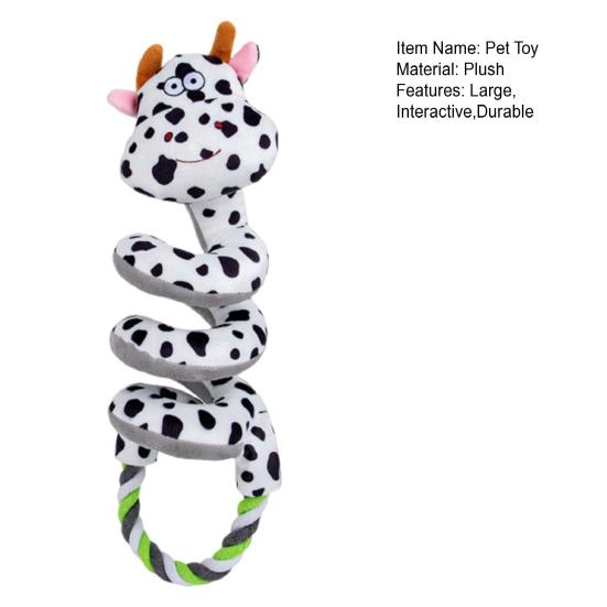 Interactive Squeaky Rope Dog Toy Plush Chew Toy with Sound Dental