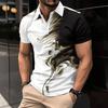 New Summer Men's Casual Lapel Short-sleeved Polo Shirt 3D Digital Printing Fashion Loose T-shirt Tops
