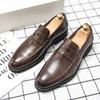 Spring and Autumn Men's Business Gloves Leather Shoes Large Size Simple Solid Color Dress Loafers Groom Wedding Men's Shoes