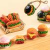 1Pc Miniature Resin Food Play Mini Burger Kitchen Scene Simulation Creative Doll Accessories Ornament Dollhouse Hamburger