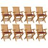 Day and Night - Day and Night Garden Chairs 8 Units Teak Wood with Red Cushions