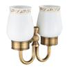 Wall Mount Antique Double Cup Holder Brass+Glass Bathroom Accessories  Cup Tumbler Holders,Toothbrush Cup Holders  F8308