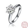 99% OFF Solitaire 1ct Lab Diamond Ring 100% Real 925 Sterling Silver Engagement Wedding Band Rings for Women Men Party Jewelry