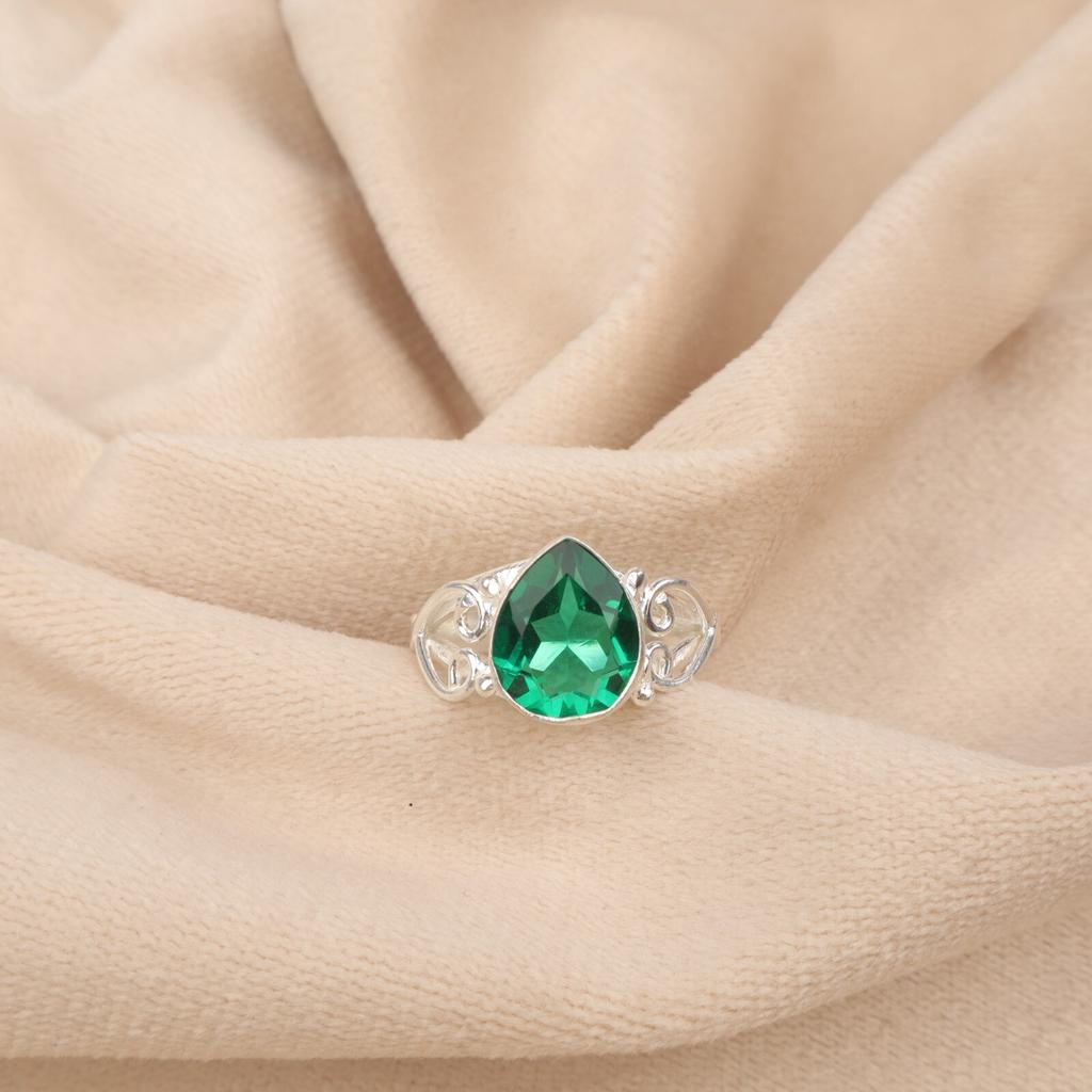 Chrome Diopside Gemstone 925 Sterling Silver Jewelry Handcrafted Promise Ring RR-46-20