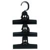 Sawafuji Clipper 3-Piece Clothes Hanger, Black, 150mm Wide, Set of 3, Made In Japan, Fits Skirts, Slacks, Pants, Towels, Non-Slip, Space-Saving, Stron