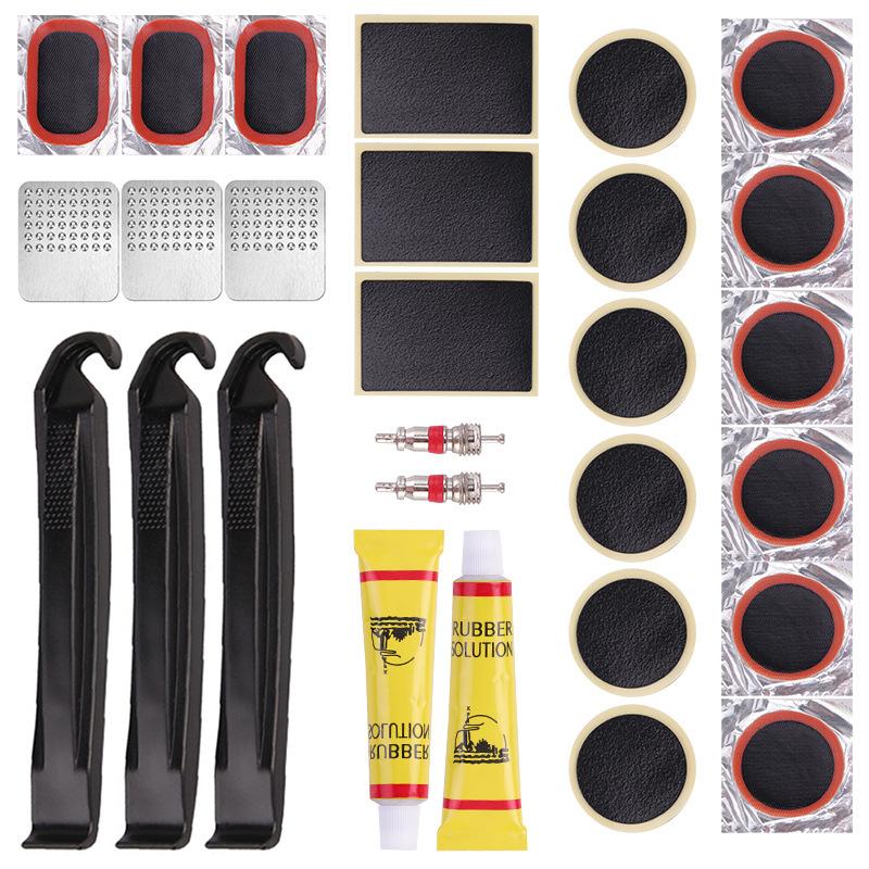 Bicycle Cold Repair Rubber Tire Prying Rod Quick Tire Repair Tool Set Glue-free Tire Repair Piece Tire Repair Tool Box