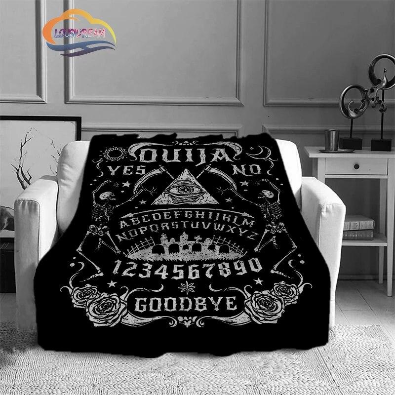 Satanic Gothic Witchcraft Blanket Ouija Board with Hands Occultism Flannel   Soft Four Seasons Portable Camping