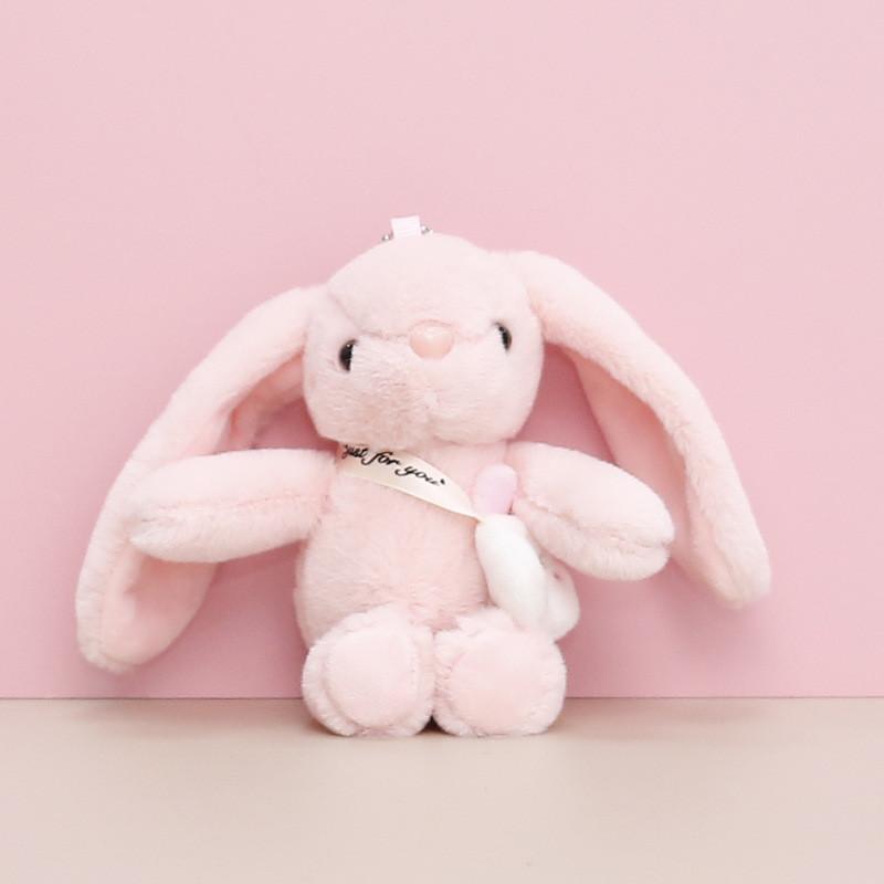 Eared Long Cute Bunny Plush Toy Adorable Cartoon Keychain Charm Perfect Gift