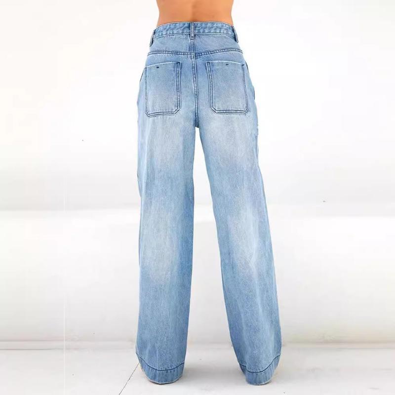Women's New Casual Loose Wide-legged Jeans Trousers