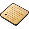 HIGHAWK Tea Tray, Bamboo Plate with Water Storage, Tea Tray for Tea Ceremony Utensils, Resin Plate, Storage, Removable Plate, Hollow, Drainable