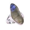 Natural Labradorite Gemstone Handmade 925 Solid Sterling Silver Ring S.9.5 N5w02