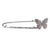 [R8176] - Designer Brooch 'Sissi' Silver White (butterfly) - 88x20mm