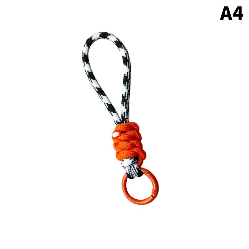 Creative Colorful Braided Lanyard Keychain Anti-Lost Knot Nylon Rope Keyring For Women Men Car Backpack Pendant Accessories Gift