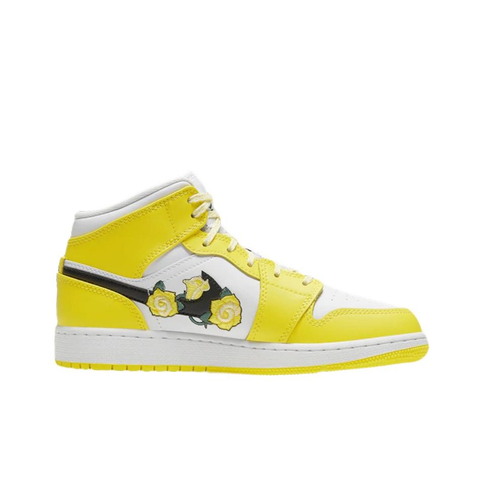 New Jordan 1 Mid Dynamic Yellow Floral GS AV5174-700