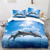 Пододеяльник Дельфин Размер Кинг-сайз Квин-сайз Прекрасный Постельный Комплект Морская Жизнь Для Детей Мальчиков Девочек Милый Океанский Животный 2/3шт Полиэстеровый Пододеяльник