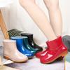 Women Low -Heeled Buckle Rain Shoes Round Toe Shoe Waterproof Middle Tube Rain Boots Fastsapatos Femininos
