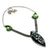 Labradorite Tsavorite Gemstone 925 Silver Plated Jewelry Necklace 18"