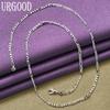 925 Sterling Silver 4mm One To Three Flat Side Chain Necklace