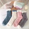 Winter Soft Coral Fleece Socks Autumn and Winter Warm Floor Socks Padded Thickened Cotton Socks Fluffy Plush Mid-tube Socks