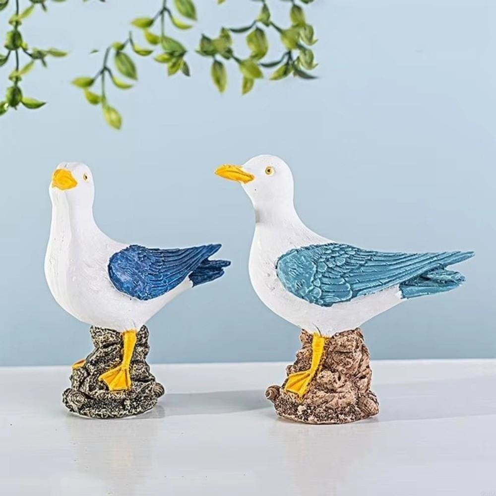 Waterproof Resin Seagull Figurine Handmade Seagull Model Ornament Seabird Ornament  Children's Room