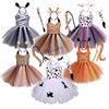 Toddler Baby Girls Animal Birthday Party Tutu Dress Kids Forest Theme Giraffe Cow Tiger Zebra Leopard Print Cosplay Costume