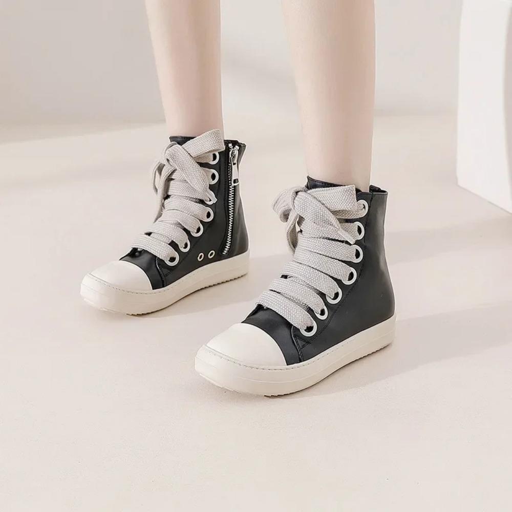 Rick High Top Flat Sneakers Platform Corss Tied Men's Shoes Women Sneakers Oween Designed Causal Flats Zip Ankle Botas 45