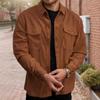 Men's Casual Long-sleeved Button Corduroy Shirt, Fashionable and Comfortable Jacket with Double Pockets - Street Style Jacket, Lapel Casual Shirt