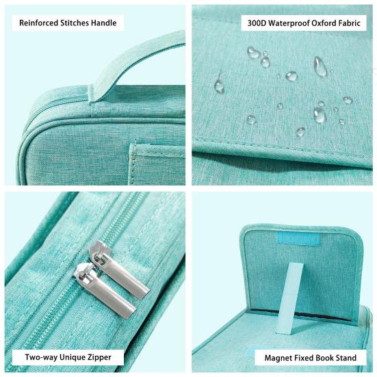 Zipper Binder Bag with Handle Large Capacity Waterproof Document File Binder Storage Organizer Multi-Pocket Portfolio Organizer Case