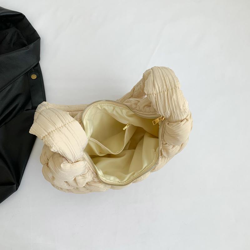 2024 Summer Pleated Cloud Bag Female Candy Color Large Capacity Shoulder Bag Women's Handbags Shopping Girls Pouch Tote Bags