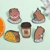 Taco Cartoon Pin Brooch Metal Capybara Zinc Zinc Alloy Badge Kid Gift Capybara Brooch  Backpack Accessories