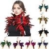 Faux Feather Shawl Shoulder Wrap Cape Soft Adjustable Retro Gothic Collar Cosplay